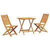 vidaXL Zložljiv bistro set 3 pcs Rjava Masiven les akacije