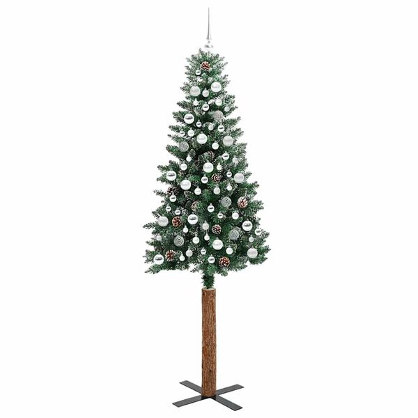 vidaXL Ožja jelka med 300 LED Zelena 210 cm PVC in trden bor