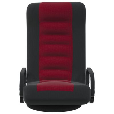 vidaXL Vrtljiv talni stol črno in vinsko rdeče blago