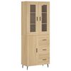 vidaXL Visoka komoda sonoma hrast 69,5x34x180 cm inženirski les