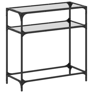vidaXL Konzolna mizica s stekleno povr&scaron;ino 80x35x81 cm jeklo