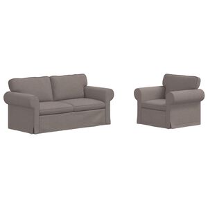vidaXL Kavčna garnitura 2 pcs Taupe 175 x 82 x 80 cm blago