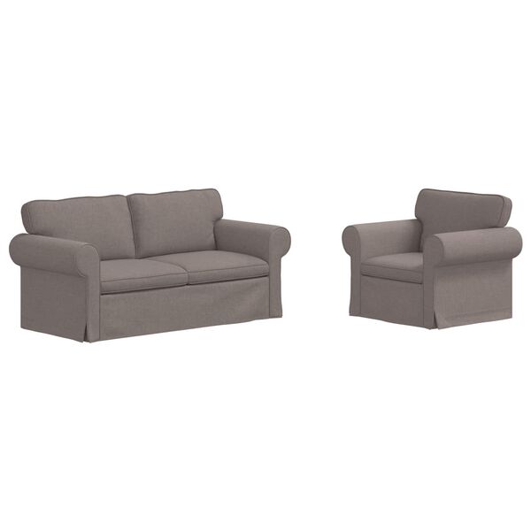 vidaXL Kavč 2 pcs Taupe 175 x 82 x 80 cm blago