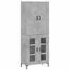 vidaXL Visoka komoda betonsko siva 69,5x34x180 cm inženirski les
