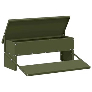 vidaXL Hranilka za pi&scaron;ke s pedali Olivno zelena 48,5 x 39,5 x 19 cm