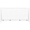 vidaXL Nogometni gol z mrežo bel 366x122x182 cm jeklo
