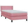 vidaXL Box Spring postelja z vzmetnico Pink 100x220 cm Velvet