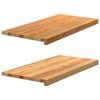 vidaXL Okenske police 2 kosa svetlo rjava 80x40x2 cm trdna hrastovina