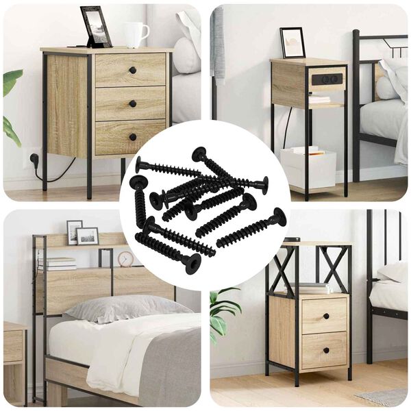 vidaXL Vijačna kapa 12 pcs Črna M5 x 40 mm elezo