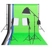 VidaXL Komplet za foto studio z lučmi, ozadjem in reflektorjem
