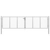 vidaXL Vrtna vrata iz pocinkanega jekla 400 x 100 cm srebrne barve
