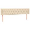 vidaXL Vzglavje z u&scaron;esi krem 183x16x78/88 cm blago