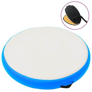 vidaXL Napihljiva gimnastična podloga s tlačilko 100x100x10 cm modra