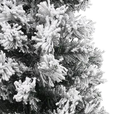 vidaXL Ozka umetna novoletna jelka s snegom zelena 120 cm PVC