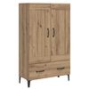vidaXL Visok predalnik Artisan hrast 70 x 31 x 115 cm Inženirski les