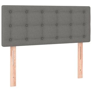 vidaXL Posteljno vzglavje temno sivo 90x5x78/88 cm blago