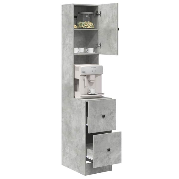 vidaXL Kuhinjski element z vrati Siva 35 x 50 x 180 cm Konstruiran les