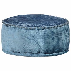 vidaXL Okrogel tabure iz žameta 40x20 cm moder