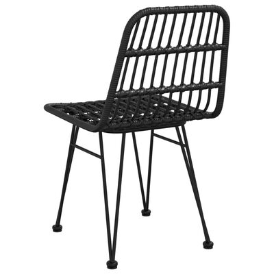 vidaXL Vrtni stol 2 kosa črne barve 48x62x84 cm PE ratan