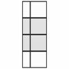 vidaXL Drsna vrata črna 76x205 cm kaljeno steklo in aluminij