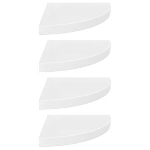 vidaXL Kotne police 4 kosi visok sijaj bele 35x35x3,8 cm MDF