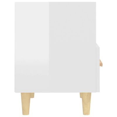vidaXL Nočna omarica visok sijaj bela 40x35x47 cm