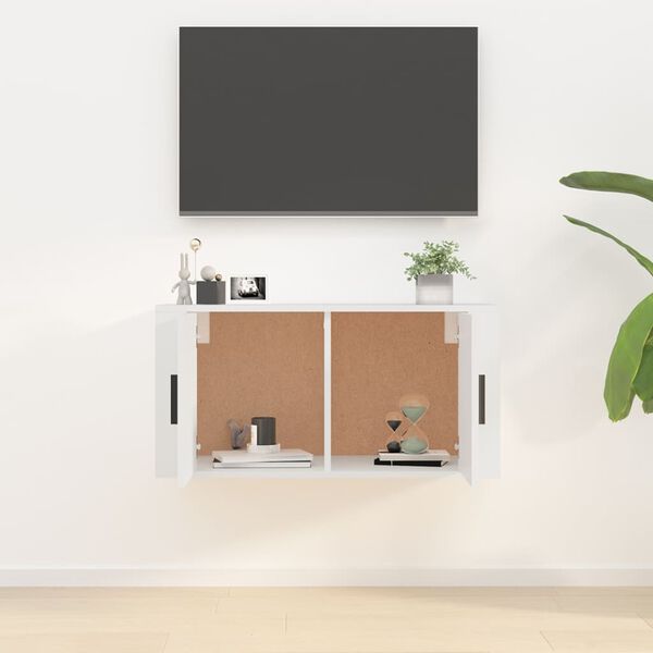 vidaXL Stenska TV omarica bela 80x34,5x40 cm