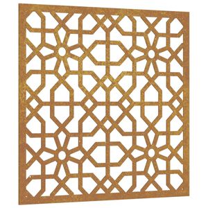 vidaXL Vrtna stenska dekoracija 55x55 cm corten jeklo mavra