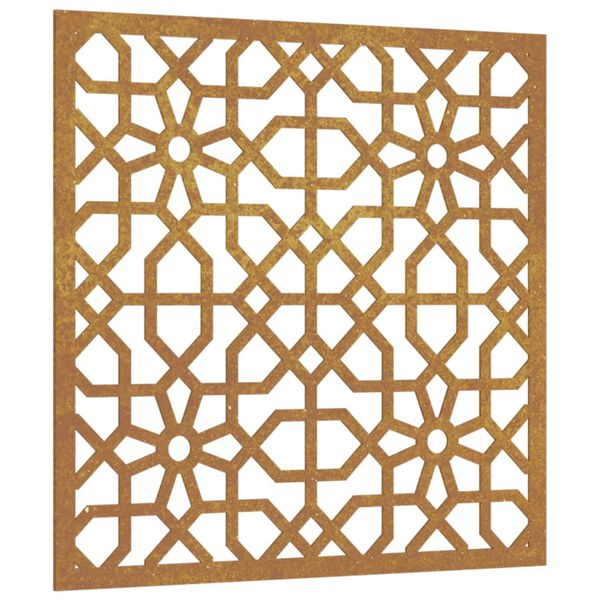 vidaXL Vrtna stenska dekoracija 55x55 cm corten jeklo mavra