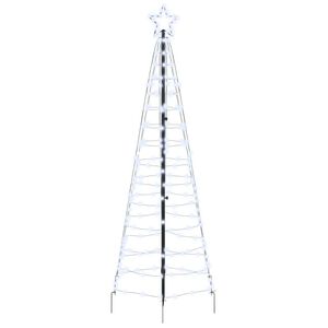 vidaXL LED božično drevo z zemeljskimi ostrimi Hladno bela 250 cm