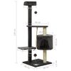 vidaXL Mačje drevo s praskalniki iz sisala temno sivo 120 cm