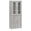 vidaXL Visoka komoda siva sonoma 69,5x34x180 cm inženirski les
