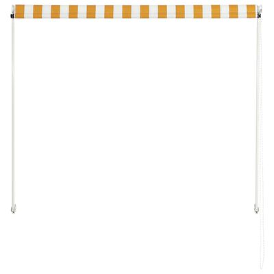 vidaXL Zložljiva tenda 100x150 cm rumena in bela