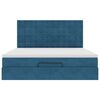 vidaXL Otomanski posteljni okvir z vzmetnicami moder 180x200cm žamet
