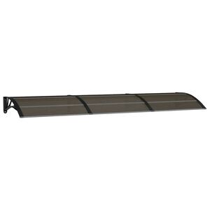 vidaXL Nadstre&scaron;ek za vrata črn 300x75 cm polikarbonat