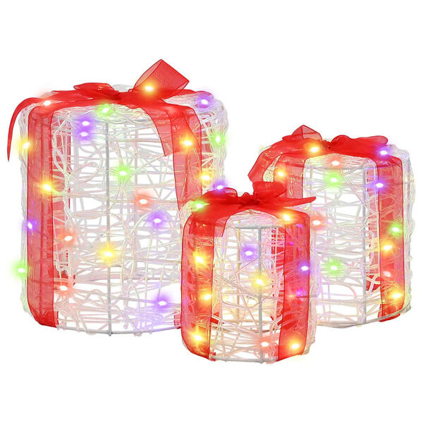 vidaXL Dekoracija Darilne Škatle 3 pcs barvito 20 x 20 x 21 cm Akril