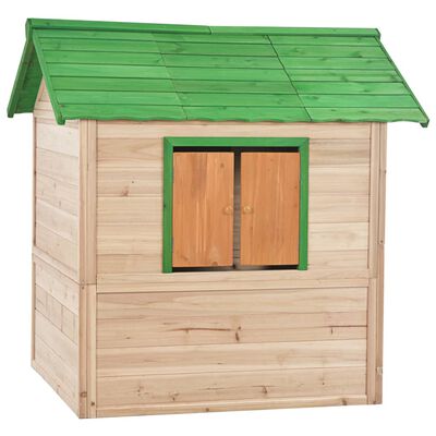 vidaXL Otroška igralna hišica iz lesa jelke zelena