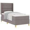 vidaXL Postelja z vzmetnico z blazino Taupe 90 x 200 cm blago