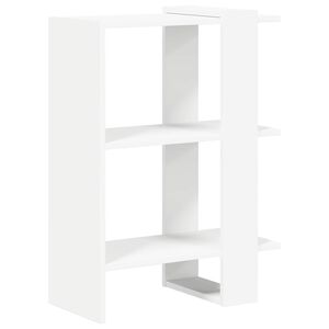 vidaXL Knjižna polica 2 ravni 52 x 25 x 71,5 cm Inženirski les Bela