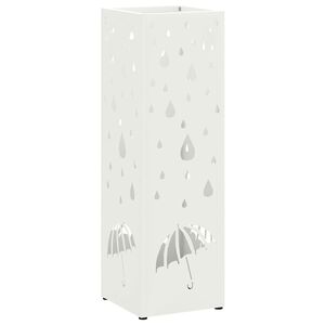 vidaXL Stojalo za dežnik Bela 15,5 x 15,5 x 49 cm Jeklo