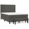 vidaXL Box spring posteljni z vzmetnico temno siv 140x190 cm žamet