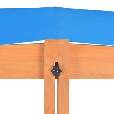 vidaXL Peskovnik z nastavljivo streho les jelke 115x115x115 cm