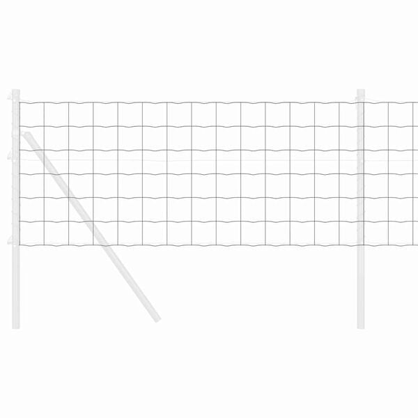 vidaXL Evropska ograja Siva 0,4 x 25 m PVC prevlečen železo