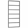 vidaXL Drsna vrata z opremo črna 90x205 cm ESG steklo
