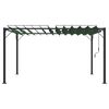 vidaXL Gazebo s lameliranim stre&scaron;nim sistemom Zelena 3 x 4 x 2,14 m