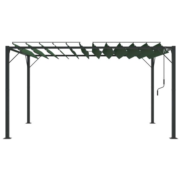 vidaXL Gazebo s lameliranim stre&scaron;nim sistemom Zelena 3 x 4 x 2,14 m