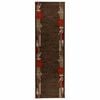 vidaXL Tekstilni preproga FLORNES Tkano Rjava Liste 67 x 350 cm PP