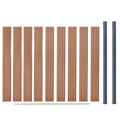 vidaXL Komplet ograjnih panelov rjav 180x186 WPC