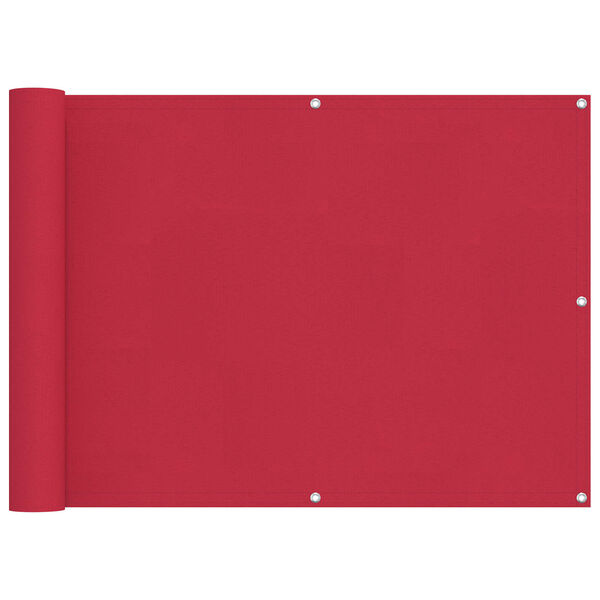 vidaXL Balconska mreža Burgundija 75 x 500 cm PU premazan oxford alu