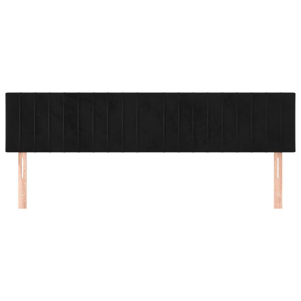 vidaXL Posteljno vzglavje črna 180x5x78/88 cm žamet
